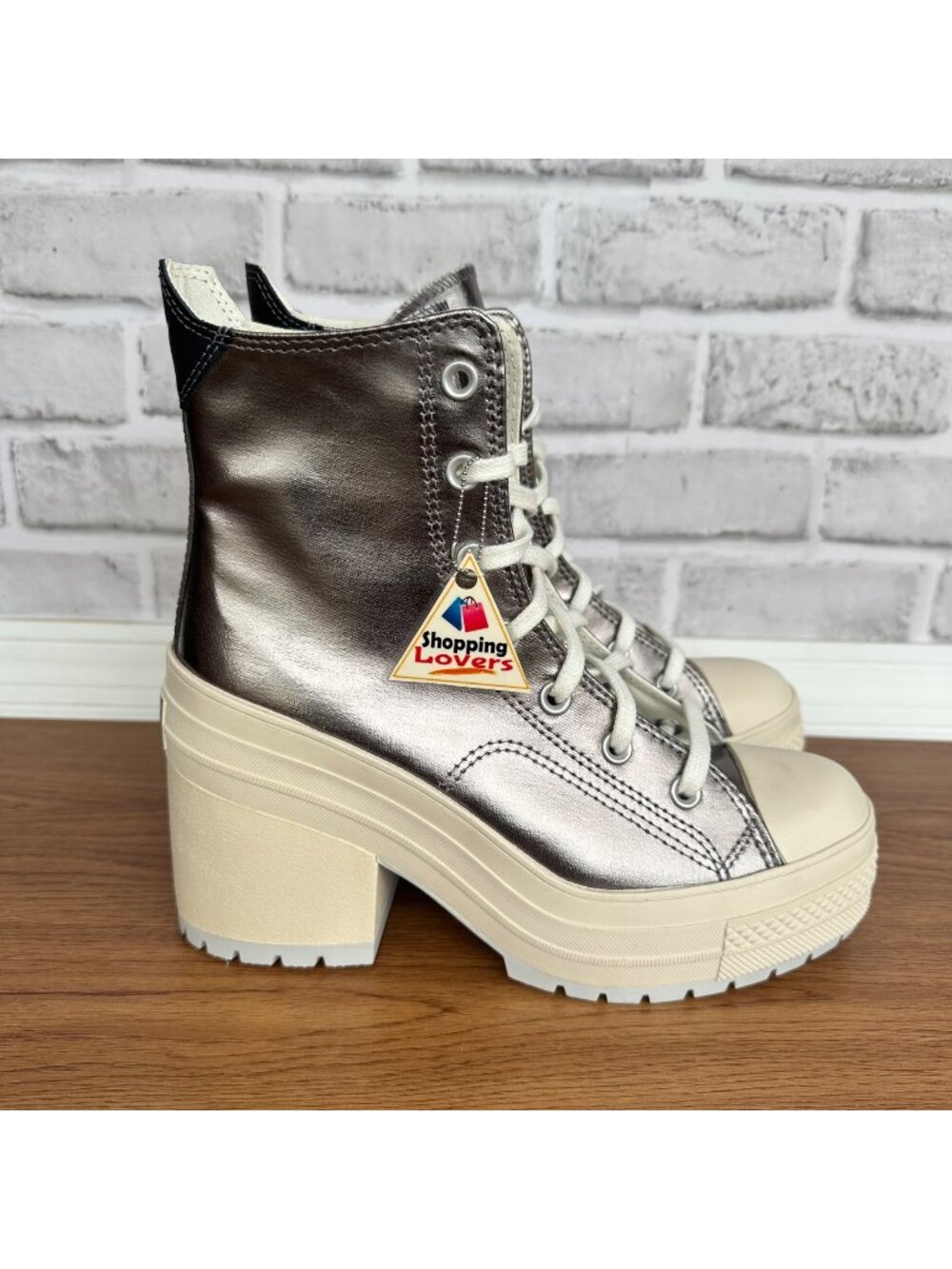 ⭐Converse Chuck 70 De Luxe Heel Sz 5 Mens Shoes Sneakers Metallic Silver A09896C